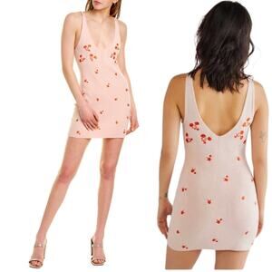 NEW Free People Tough Love Mini Slip Dress Pink Combo Coquette Extra Small